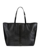 Jinger Studded Leather Tote Bag, Black