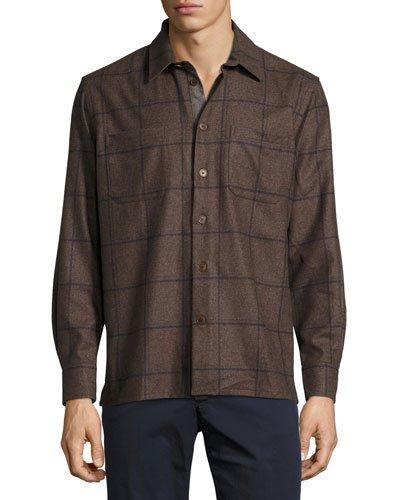 Heritage Windowpane Over-shirt Jacket, Brown