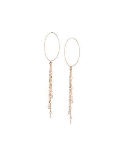 Hoop Wire Earrings W/ Crystal Drop