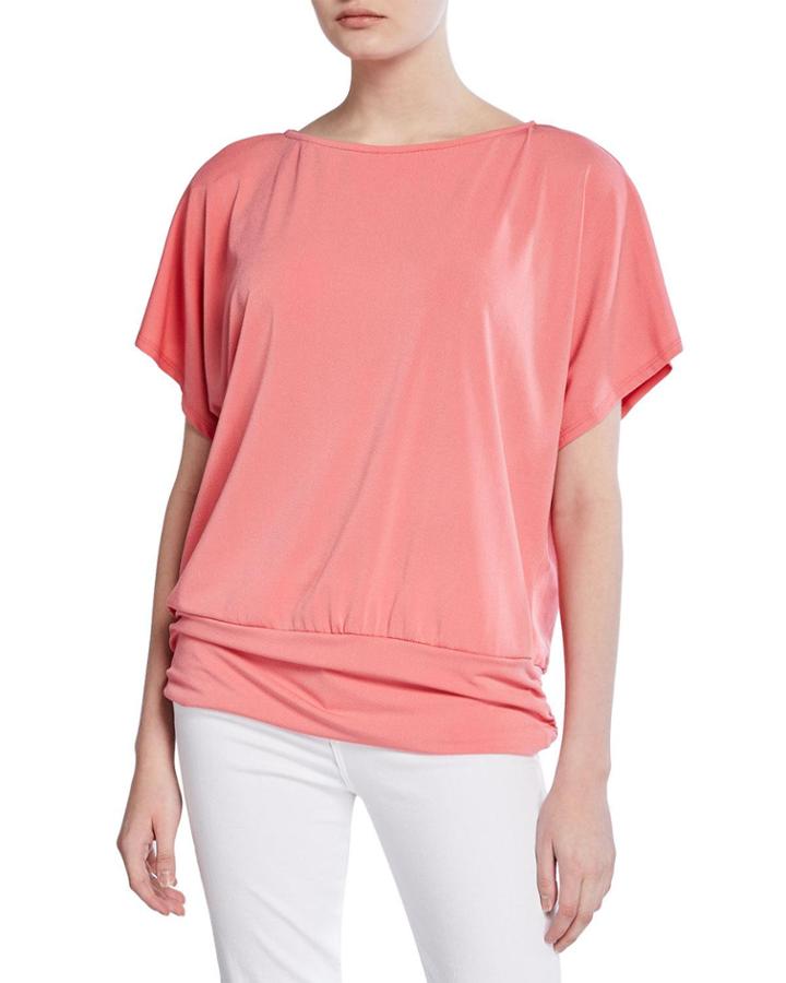 Short-sleeve Cross-back Dolman Top