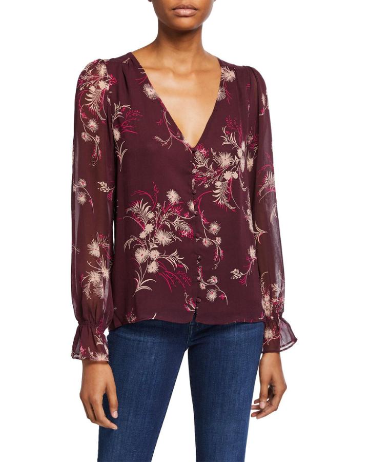 Bolona Floral Button-front Blouse
