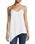 Solid Crepe Slip Tank, White