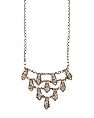 Labradorite & Champagne Diamond Pendant Necklace