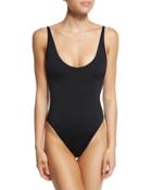 Solid Lace-back One-piece