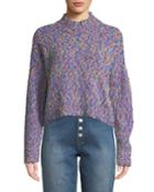 Popcorn High-neck Knit Cropped