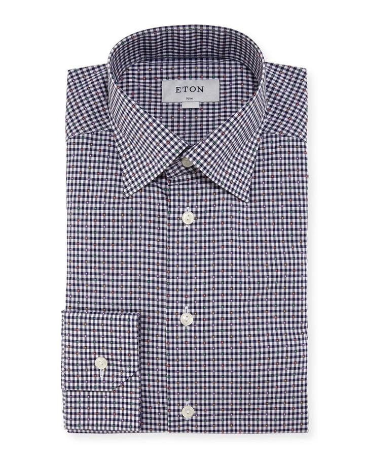 Slim Checked Cotton Dress