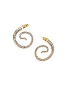Gold & Sterling Silver Snake Coil Earrings