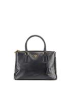 Preowned Saffiano Executive Leather Dual Zip Medium Tote Bag