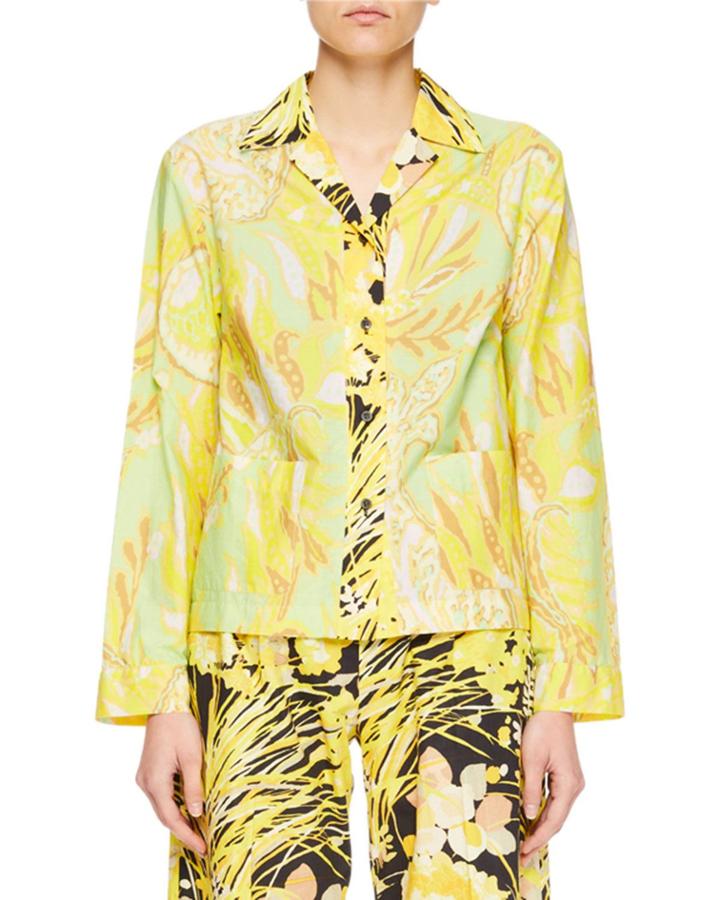 Cetara Floral-print Poplin Top