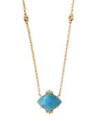 Vianna B.r.a.s.i.l 18k Gold Blue Quartz & Diamond Station Necklace, Women's,