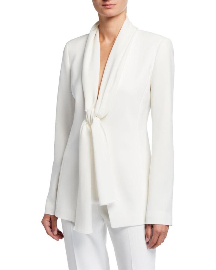 Kendria Crepe Jacket With Georgette Tie Combo