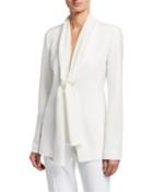 Kendria Crepe Jacket With Georgette Tie Combo