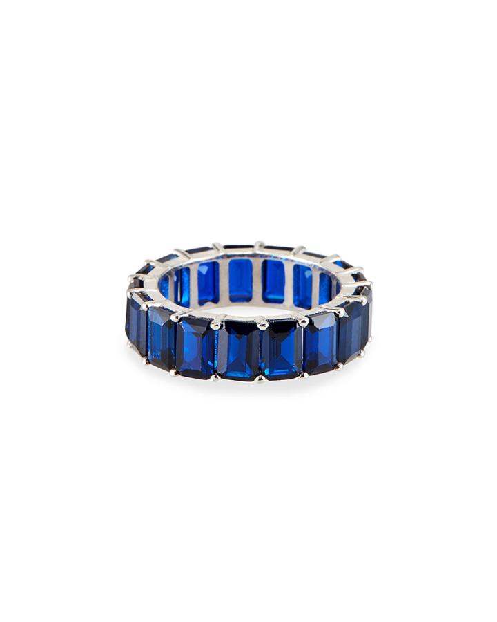 All-around Cubic Zirconia Ring, Blue,