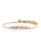 18k Rose Gold Adjustable Bracelet W/ Diamond Flowers