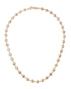 Rose Flat Hammered Bead Necklace
