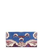 Floral-print Leather Clutch Bag
