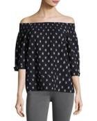 The Smock Dotted Ikat Tee, Blue