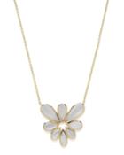 18k Polished Rock Candy Multi-size Pear-shape Cluster Pendant Necklace In Mother-of-pearl