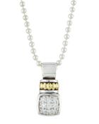 Diamonds & Caviar Square Pendant Necklace