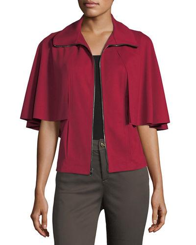 Capelet Zip-front Jacket