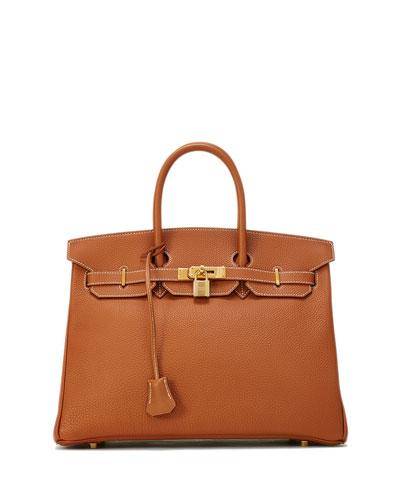 Vintage Togo Birkin Pebbled Satchel Bag, Brown