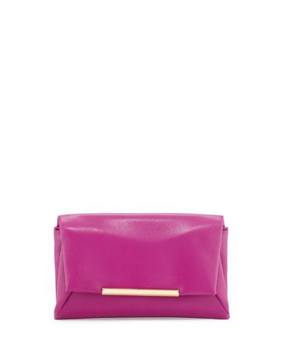 Jasmine Leather Clutch Bag, Pink/berry