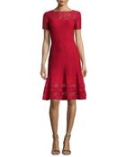 Rubin Lace-trim Fit-&-flare Dress, Ruby