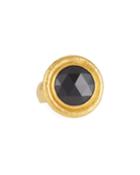 24k Small Graduated Black Augite Ring,