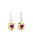 Romance Rhodolite Garnet Heart Earrings