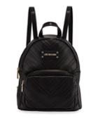 Chevron Faux-leather Medium Backpack