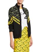 Floral Pattern Chevron Stand Collar