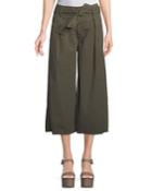 Arisa Wide-leg Crop Cotton-twill Pants