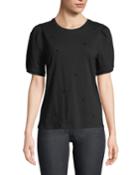Beaded Puff-sleeve Tee