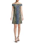 Anoush Off-the-shoulder Animal-print Dress