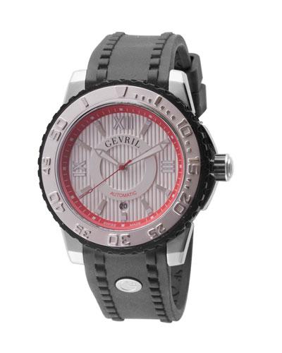 Men's Sea Cloud Leather Watch, Black/white