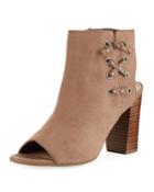Edna Faux-suede Open-toe Booties