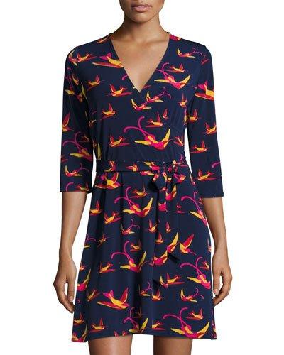 3/4-sleeve Perfect Wrap Dress