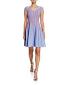 Striped Knit Fit-and-flare Dress