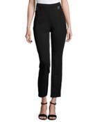 Faux-leather Panel Leggings, Black