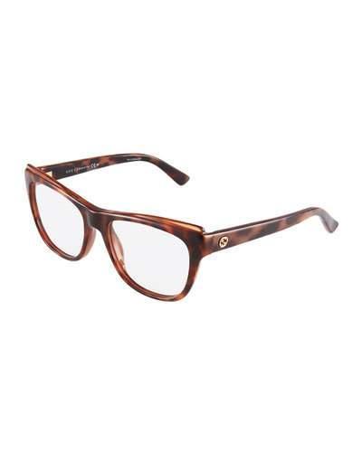Square Optyl&reg; Acetate Havana Optical Glasses