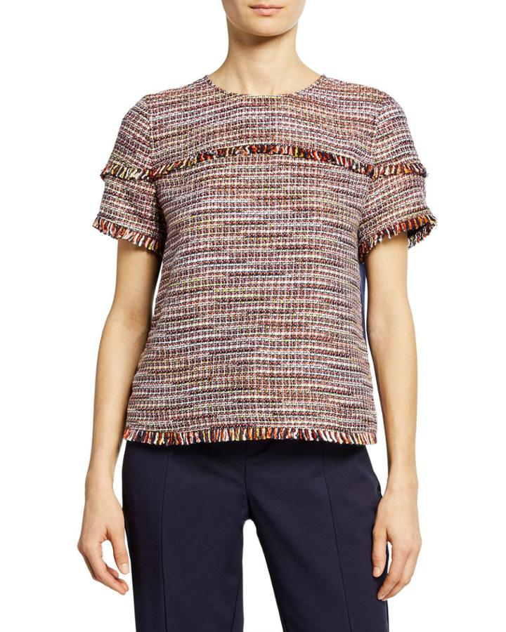 Space-dye Boucle Fringe Top