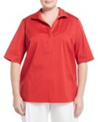 Daley Short-sleeve Collared Blouse,