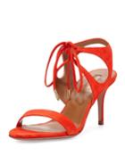 Colette Suede 75mm Sandal, Clementine