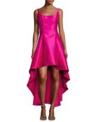 Scoop-neck High-low Gown,