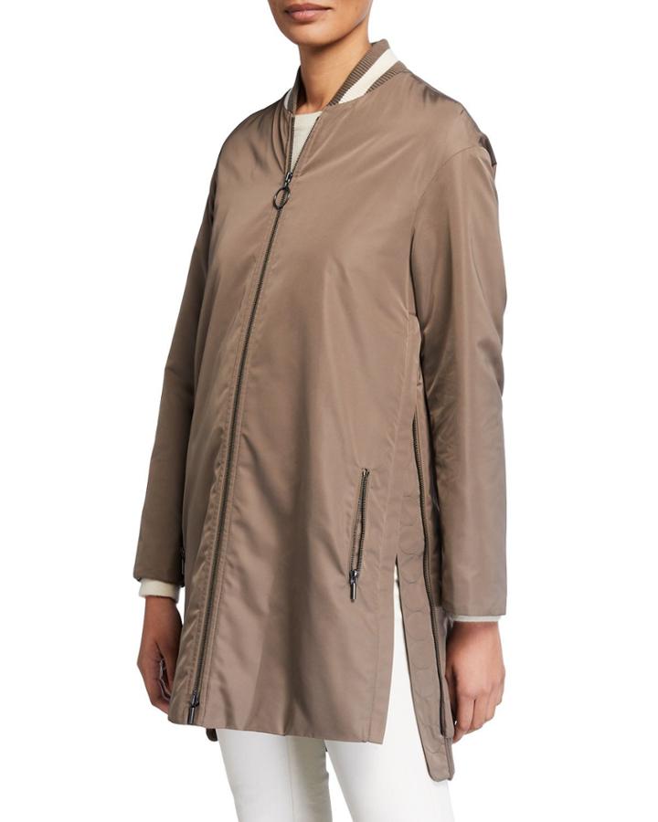 Zip-front Techno Bomber Jacket