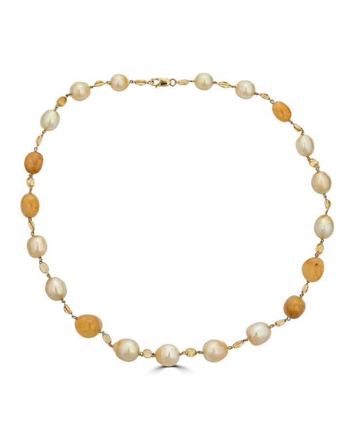 18k South Sea Golden Pearl Necklace