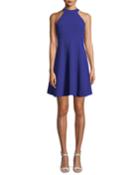 Caroline Crepe Halter Fit-and-flare Dress