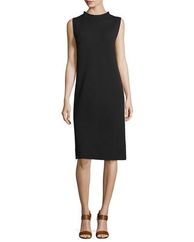 Sleeveless Funnel-neck Wool