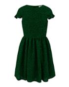 Boucle Sparkle Ruffle Cuff Dress,