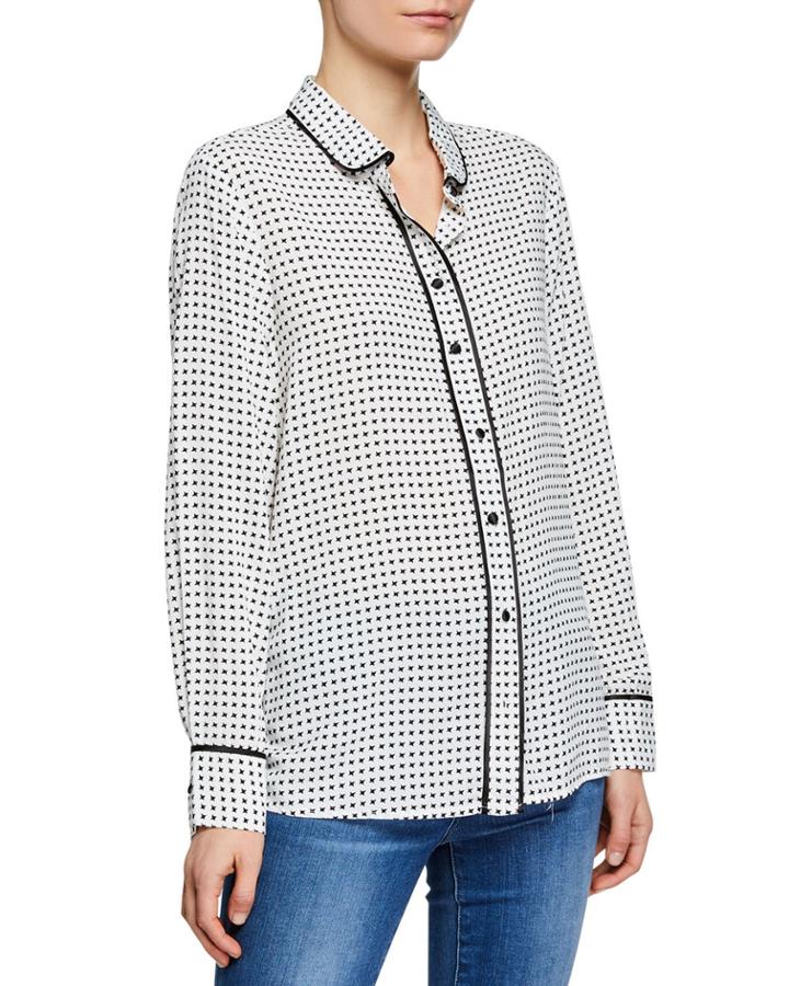 Naphtali Piped Pajama-style Button-down